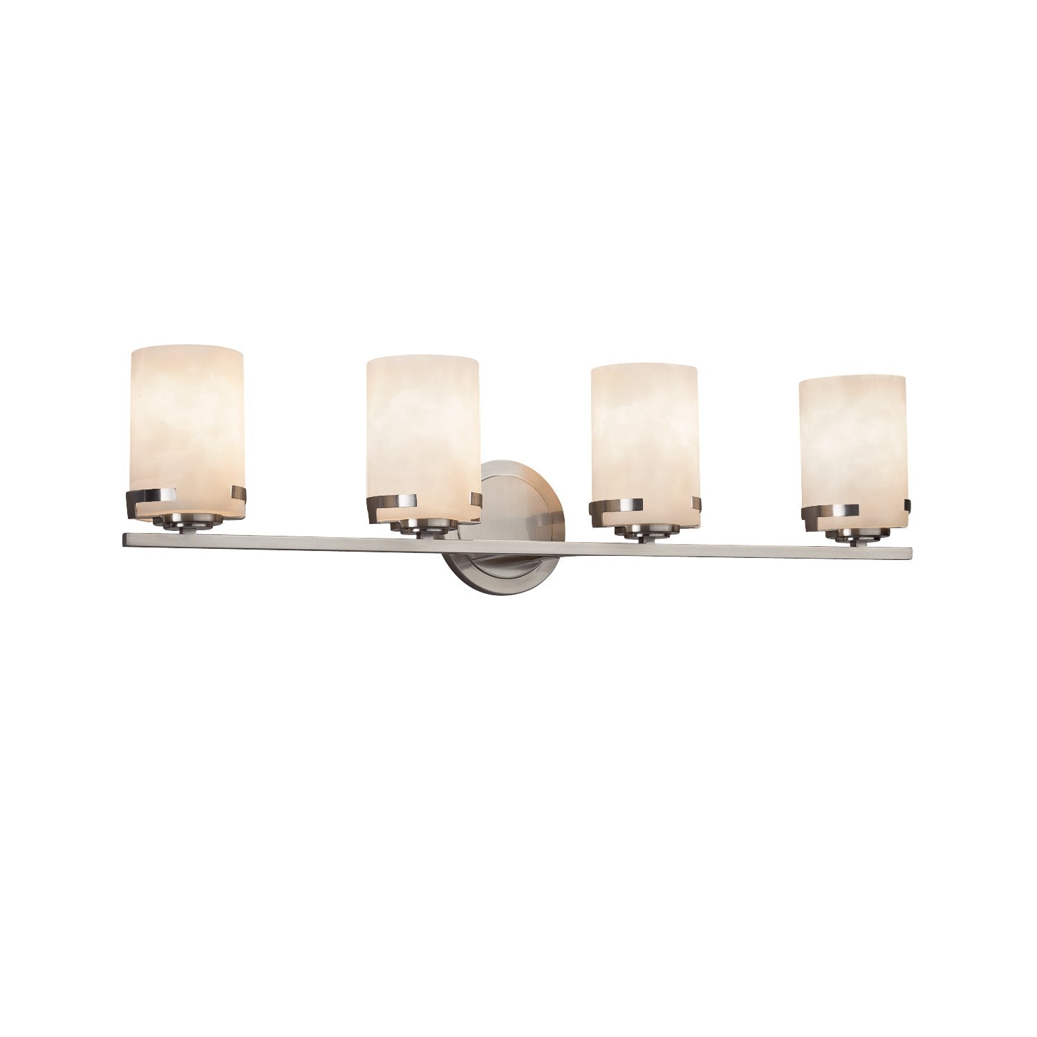 Justice Designs - CLD-8454-10-NCKL - Four Light Bath Bar - Clouds - Brushed Nickel