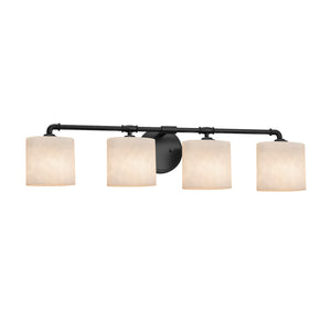 Justice Designs - CLD-8464-30-MBLK - Four Light Bath Bar - Clouds - Matte Black