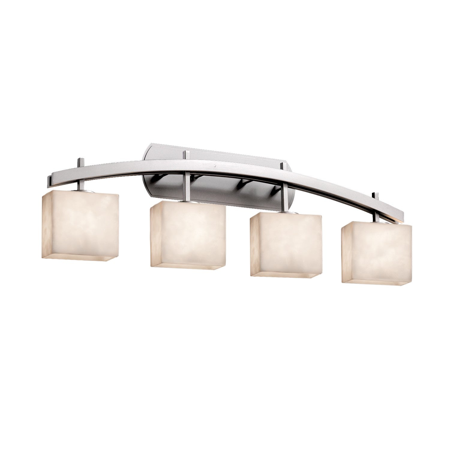 Justice Designs - CLD-8594-55-NCKL - Four Light Bath Bar - Clouds - Brushed Nickel