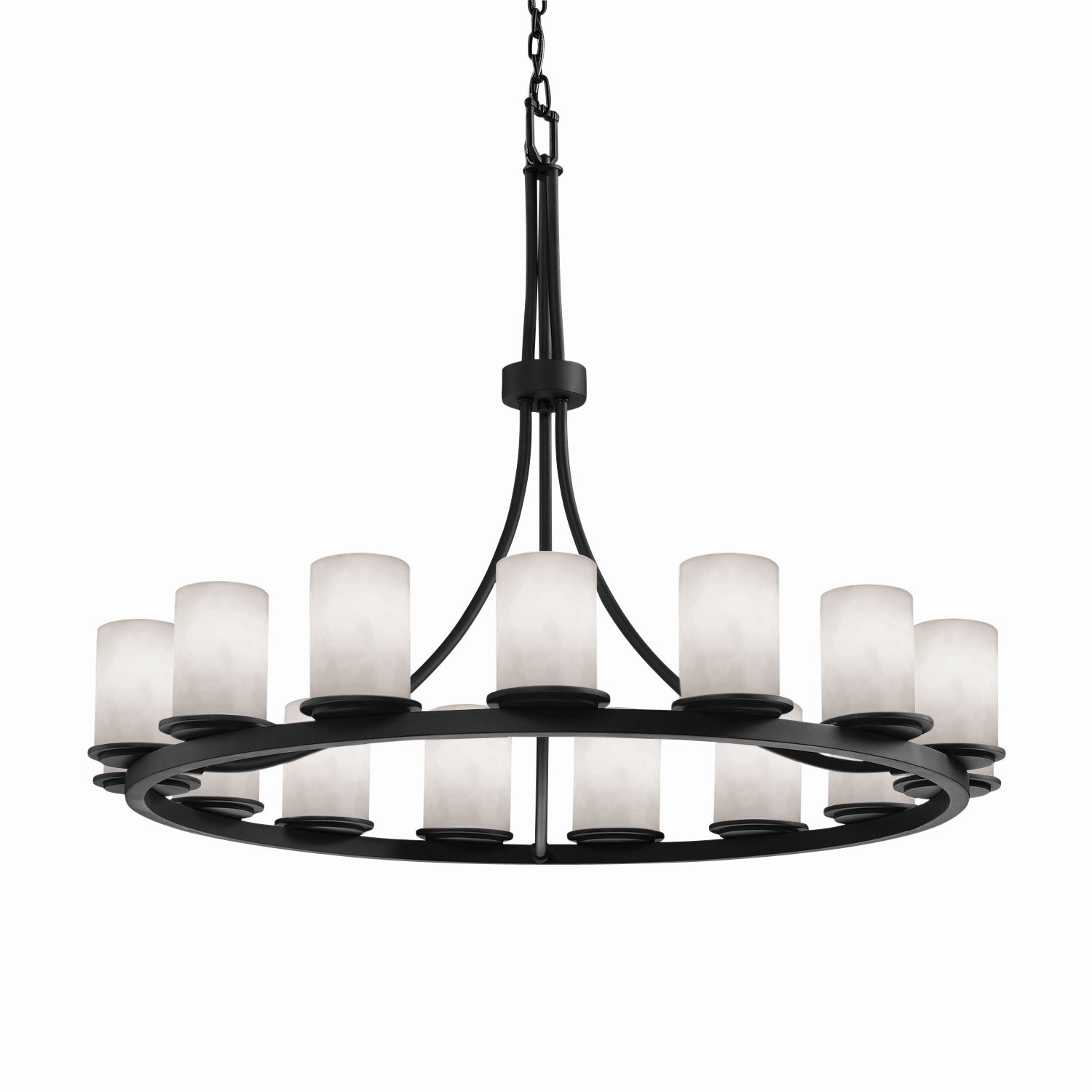 Justice Designs - CLD-8715-10-MBLK - 15 Light Chandelier - Clouds - Matte Black