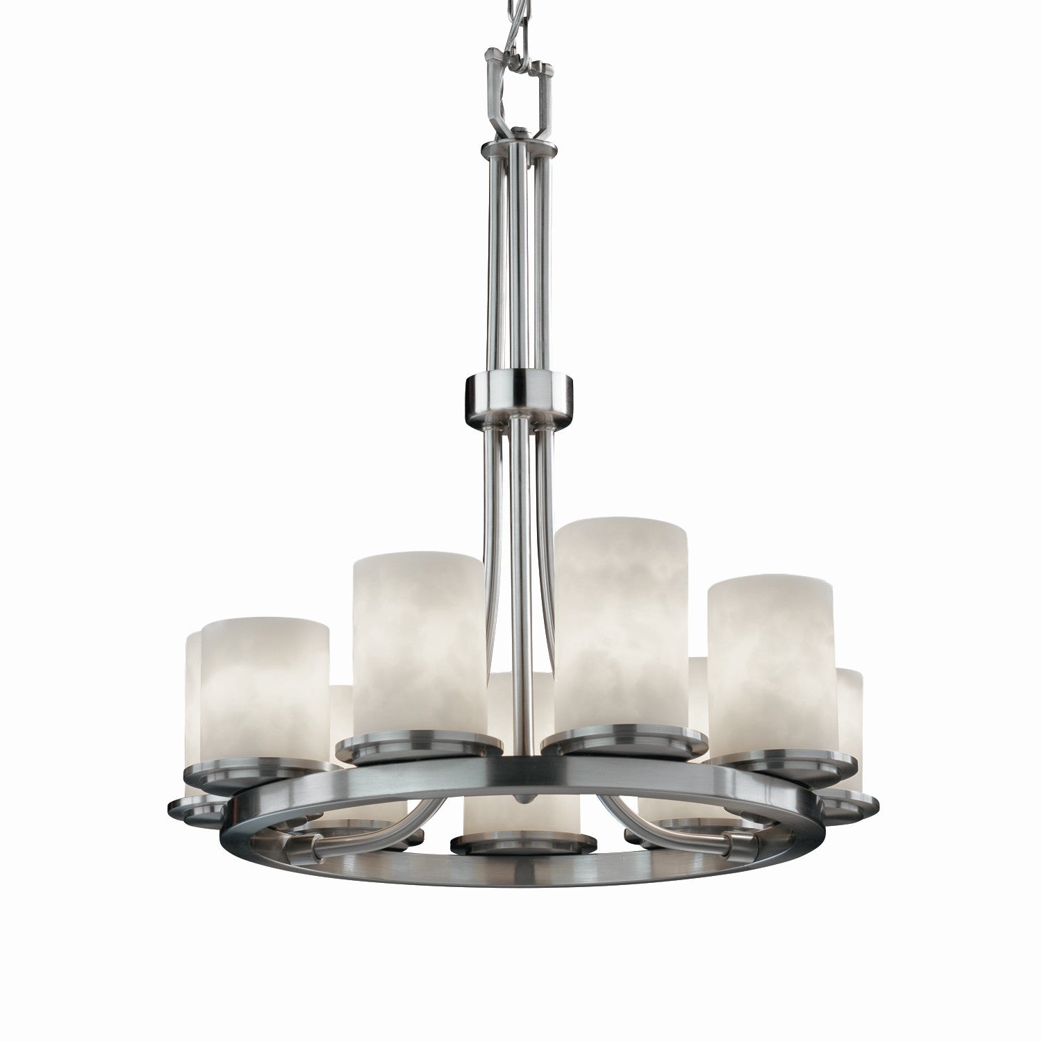 Justice Designs - CLD-8766-10-NCKL-LED9-6300 - LED Chandelier - Clouds - Brushed Nickel