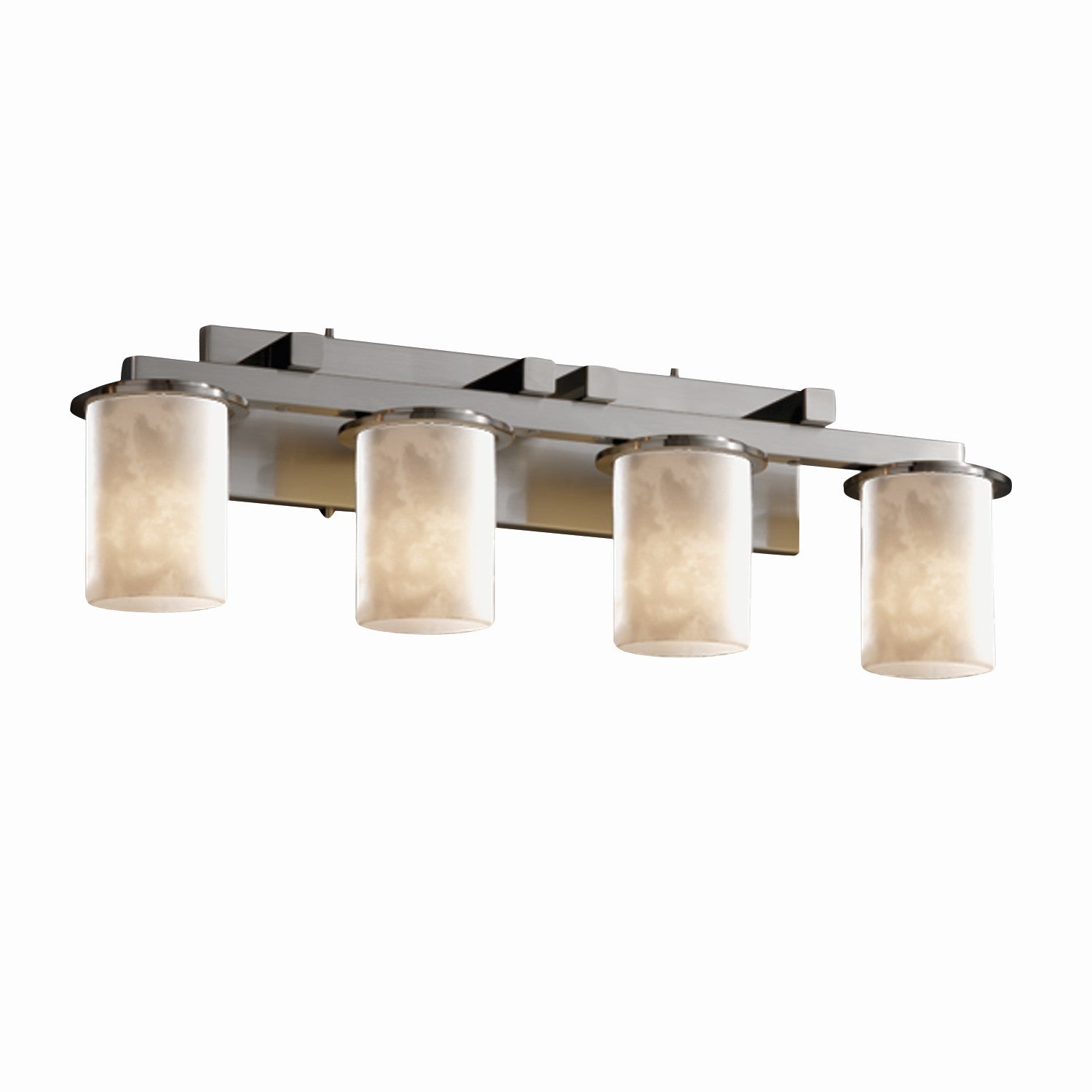 Justice Designs - CLD-8774-10-NCKL - Four Light Bath Bar - Clouds - Brushed Nickel