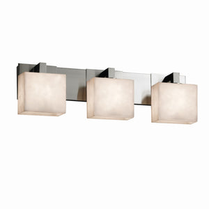 Justice Designs - CLD-8923-55-NCKL - Three Light Bath Bar - Clouds - Brushed Nickel