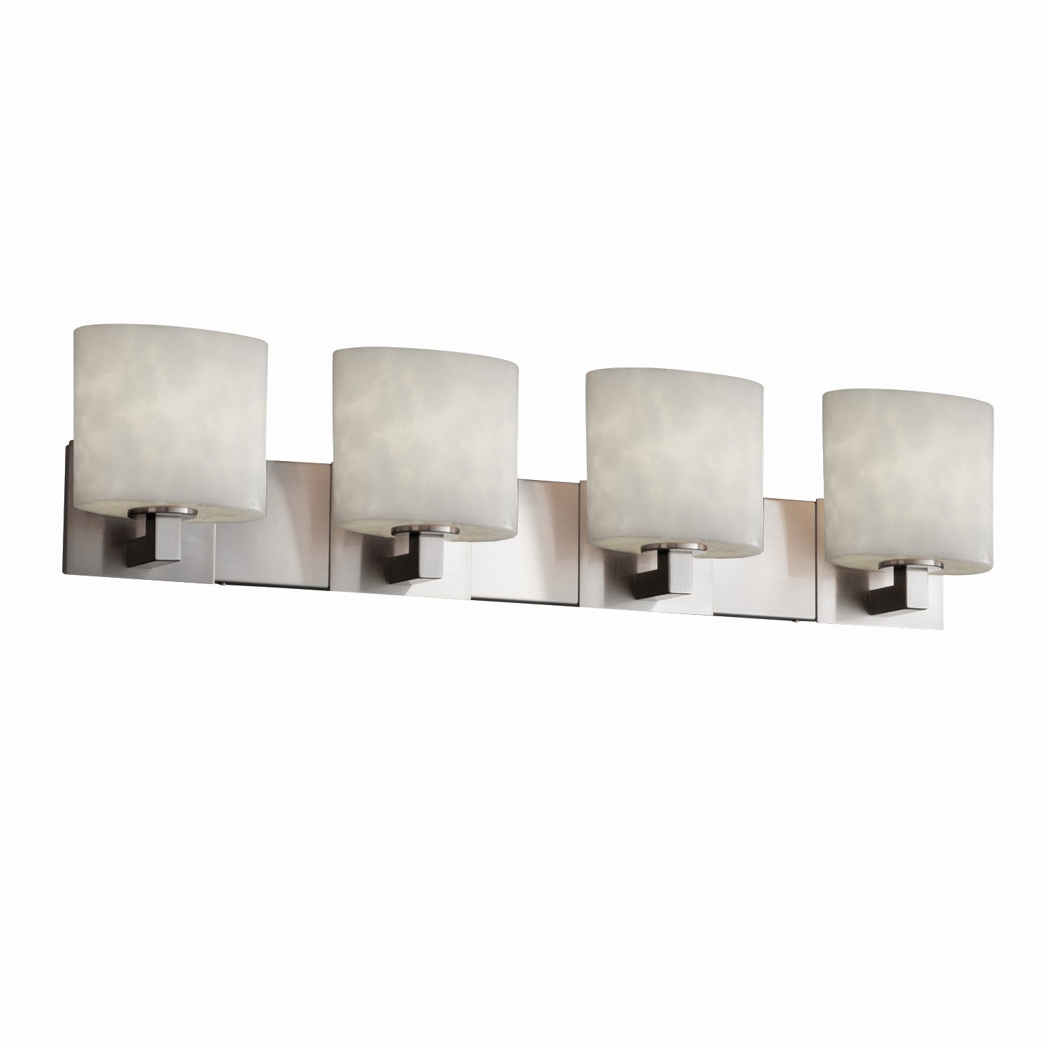 Justice Designs - CLD-8924-30-NCKL - Four Light Bath Bar - Clouds - Brushed Nickel