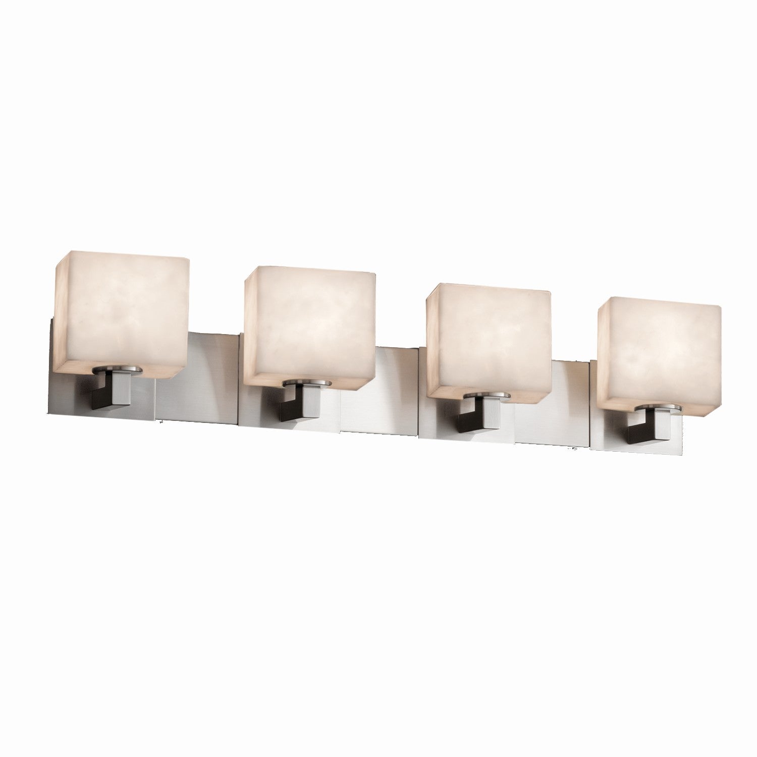 Justice Designs - CLD-8924-55-NCKL - Four Light Bath Bar - Clouds - Brushed Nickel