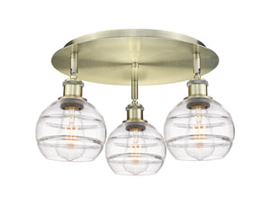 Innovations - 516-3C-AB-G556-6CL - Three Light Flush Mount - Downtown Urban - Antique Brass