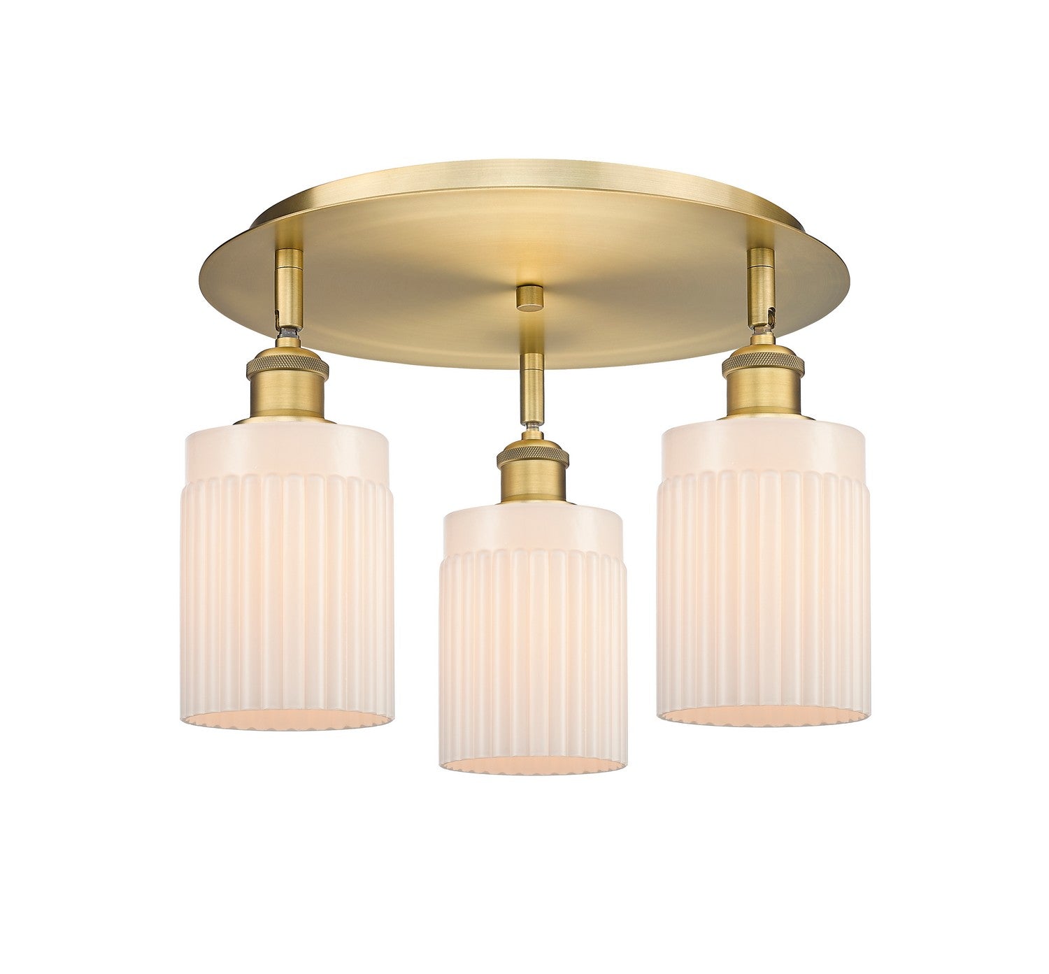 Innovations - 516-3C-BB-G341 - Three Light Flush Mount - Downtown Urban - Brushed Brass