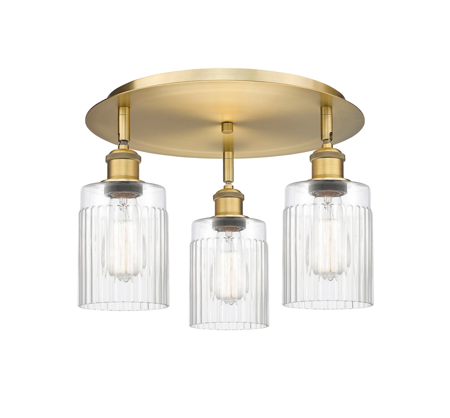 Innovations - 516-3C-BB-G342 - Three Light Flush Mount - Downtown Urban - Brushed Brass