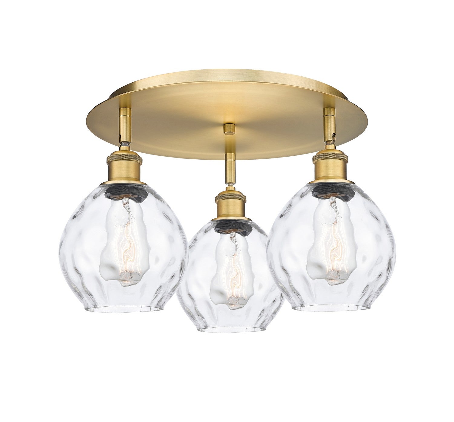 Innovations - 516-3C-BB-G362 - Three Light Flush Mount - Downtown Urban - Brushed Brass