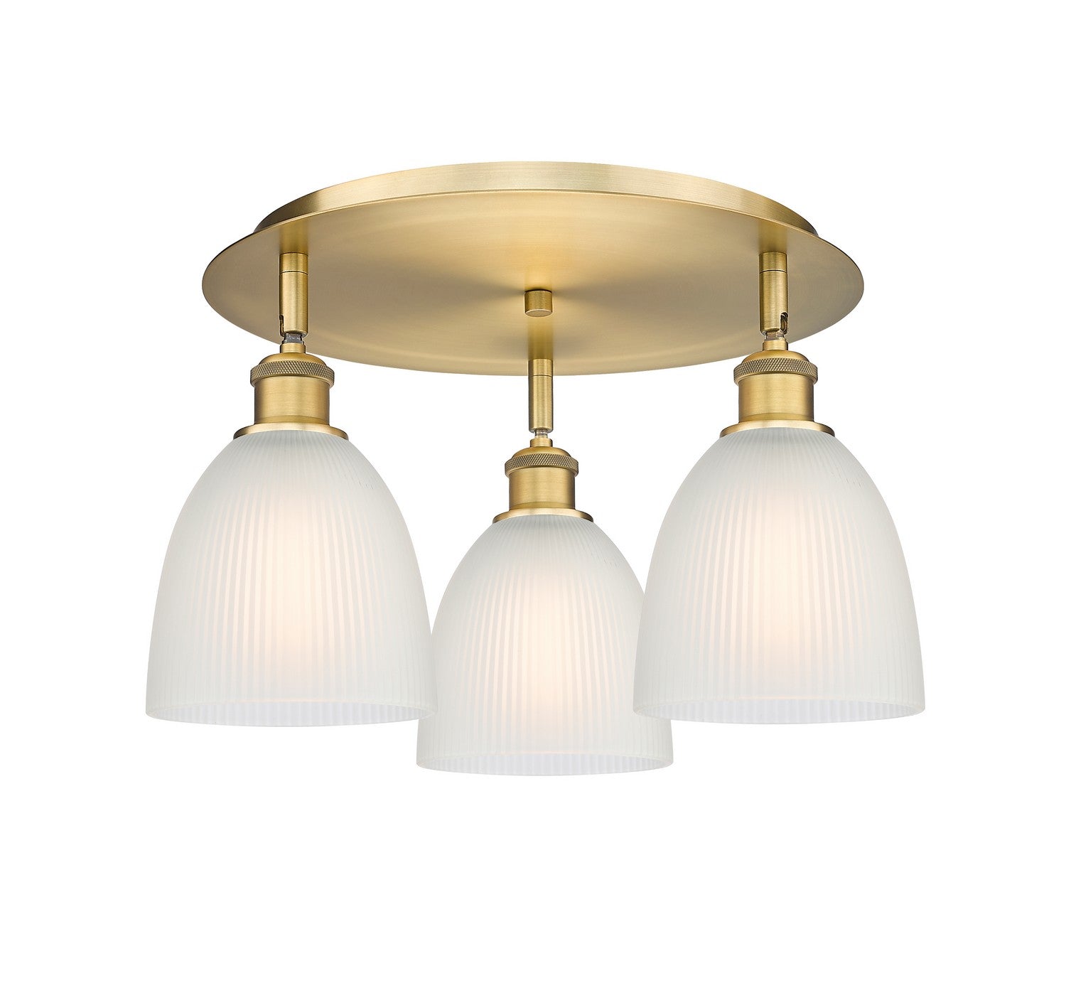 Innovations - 516-3C-BB-G381 - Three Light Flush Mount - Downtown Urban - Brushed Brass