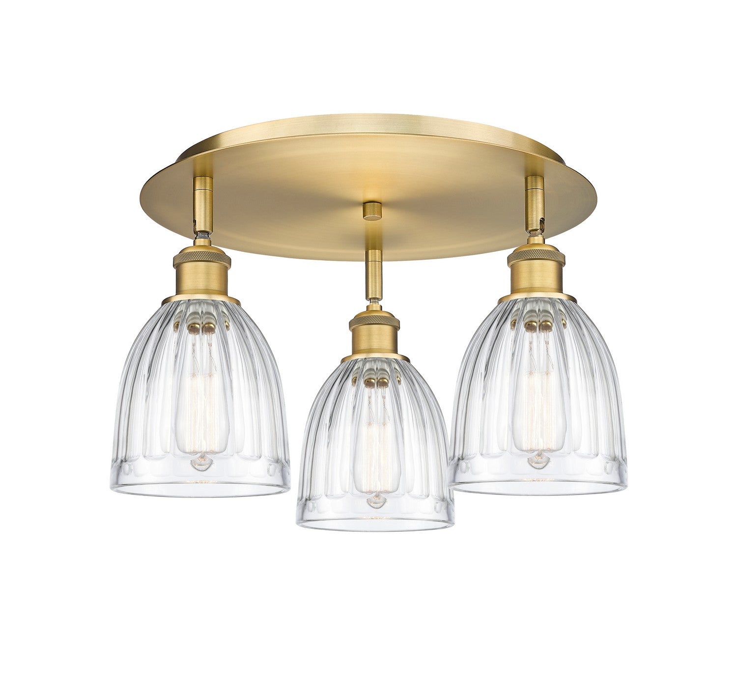 Innovations - 516-3C-BB-G442 - Three Light Flush Mount - Downtown Urban - Brushed Brass