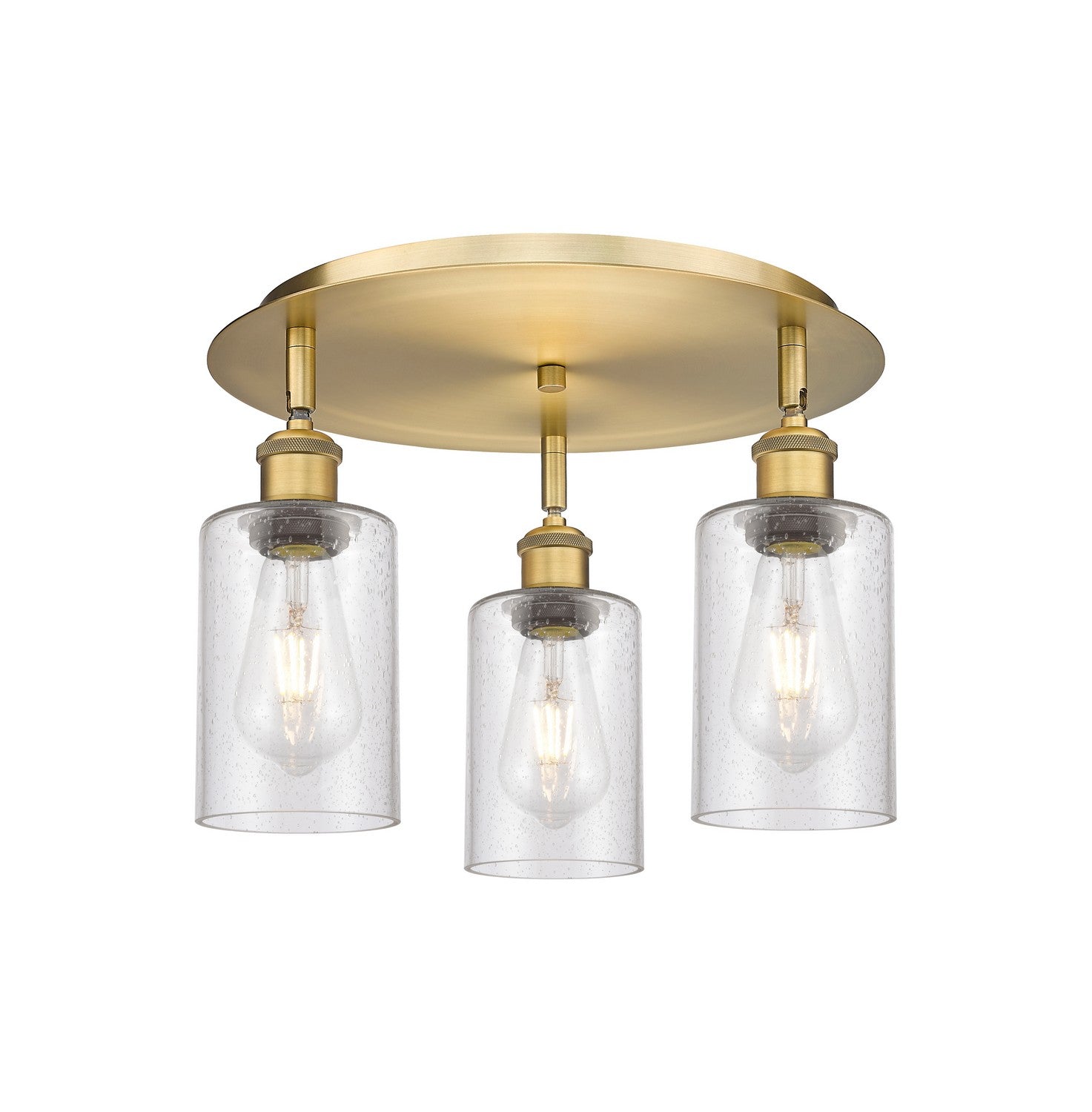 Innovations - 516-3C-BB-G804 - Three Light Flush Mount - Downtown Urban - Brushed Brass