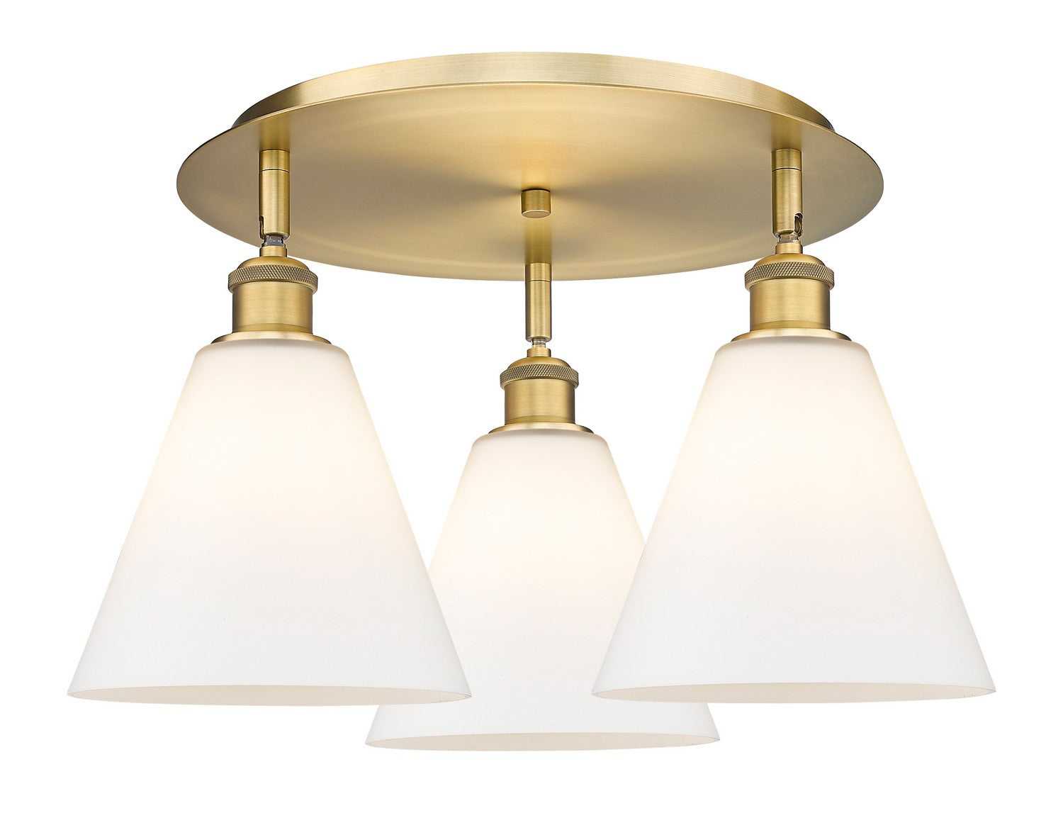 Innovations - 516-3C-BB-GBC-81 - Three Light Flush Mount - Downtown Urban - Brushed Brass