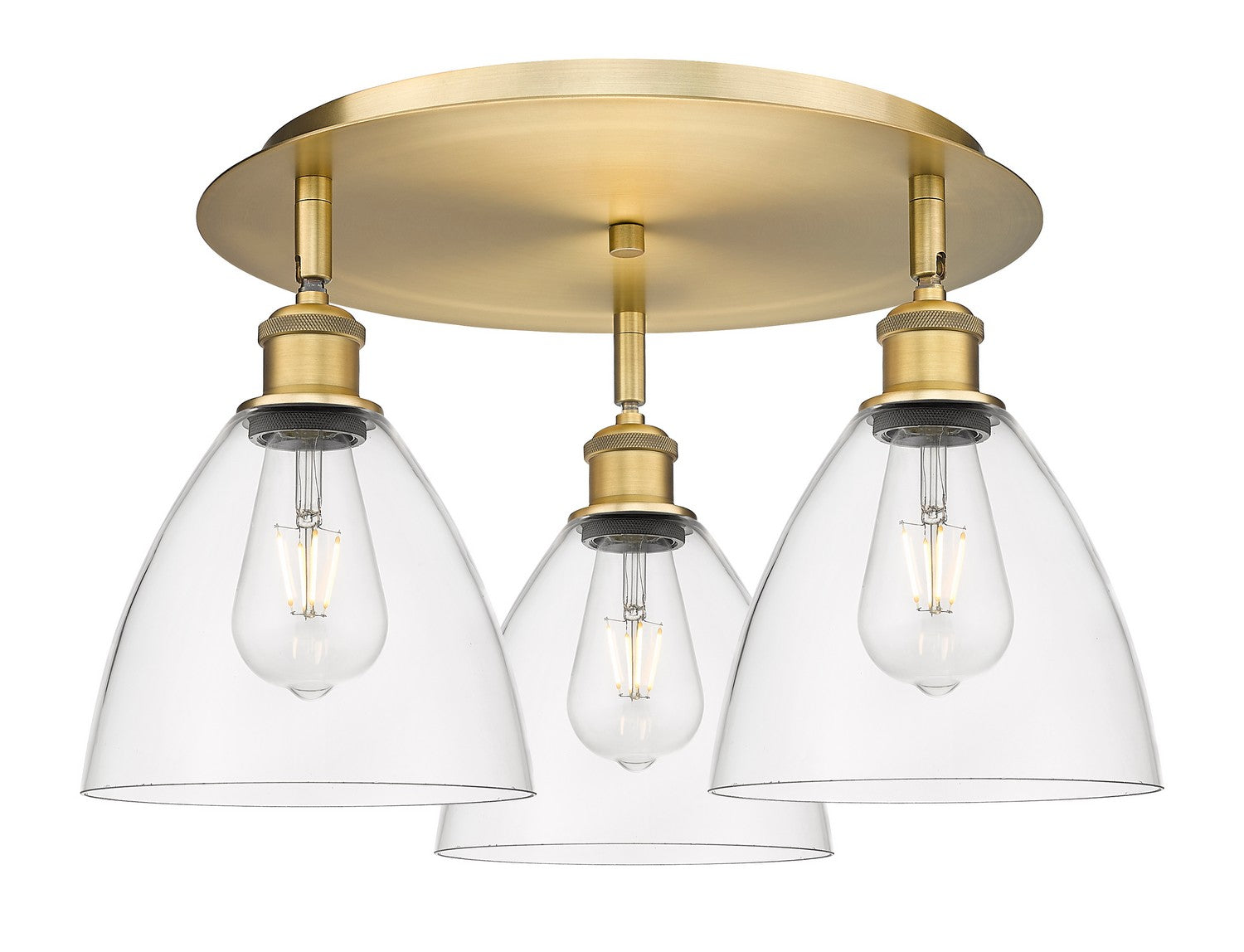 Innovations - 516-3C-BB-GBD-752 - Three Light Flush Mount - Downtown Urban - Brushed Brass