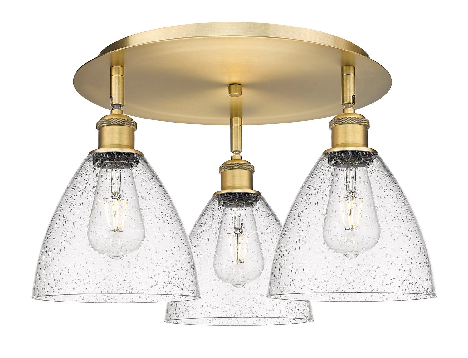 Innovations - 516-3C-BB-GBD-754 - Three Light Flush Mount - Downtown Urban - Brushed Brass