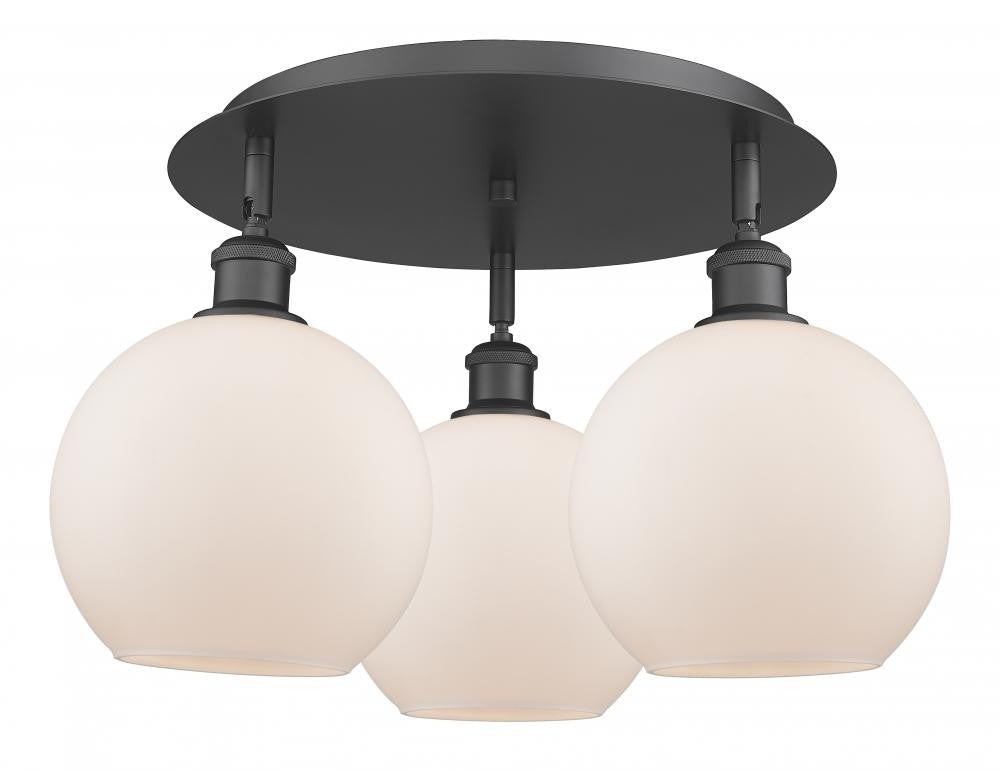 Innovations - 516-3C-BK-G121-8 - Three Light Flush Mount - Downtown Urban - Matte Black