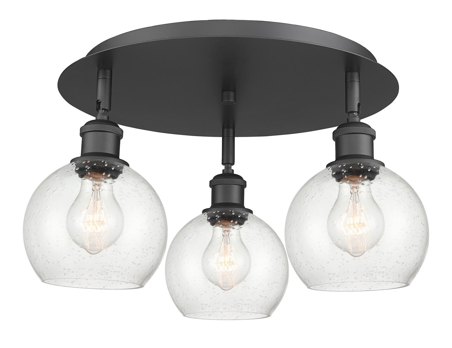 Innovations - 516-3C-BK-G124-6 - Three Light Flush Mount - Downtown Urban - Matte Black