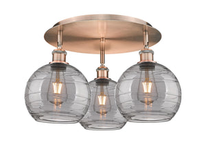 Innovations - 516-3C-AC-G1213-8SM - Three Light Flush Mount - Downtown Urban - Antique Copper