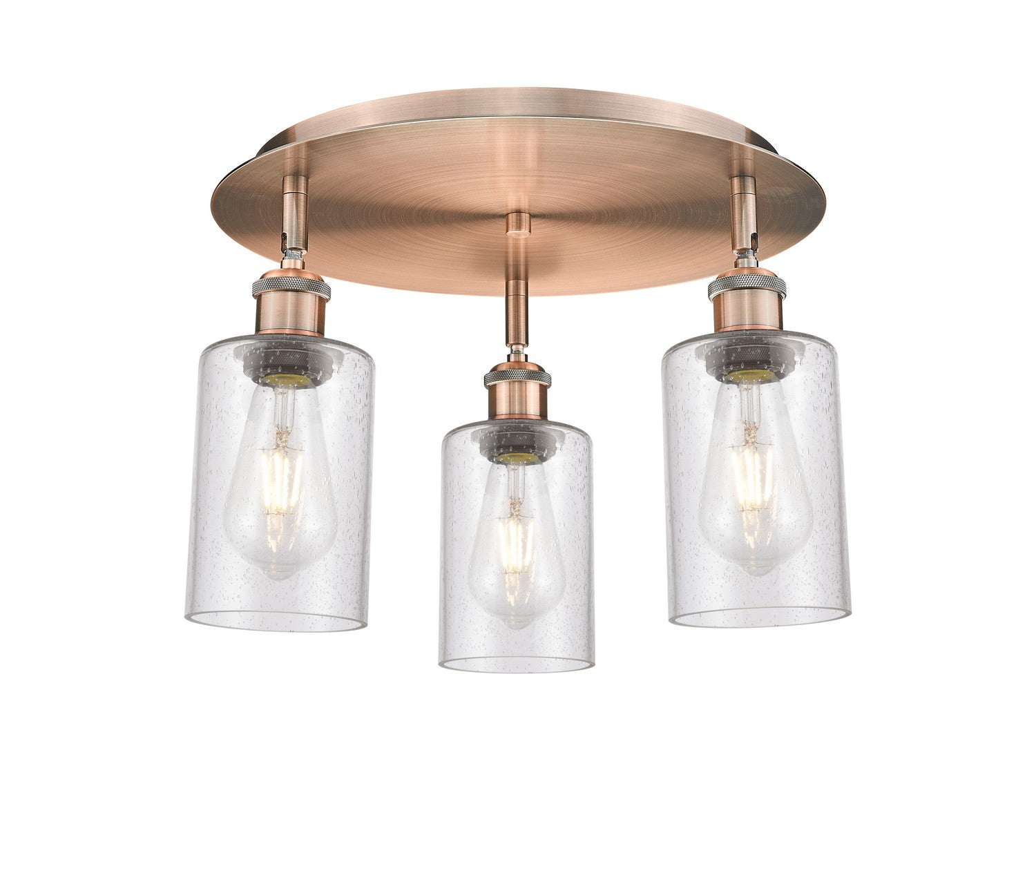 Innovations - 516-3C-AC-G804 - Three Light Flush Mount - Downtown Urban - Antique Copper