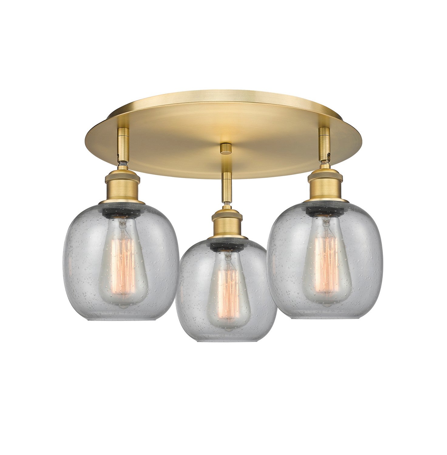 Innovations - 516-3C-BB-G104 - Three Light Flush Mount - Downtown Urban - Brushed Brass