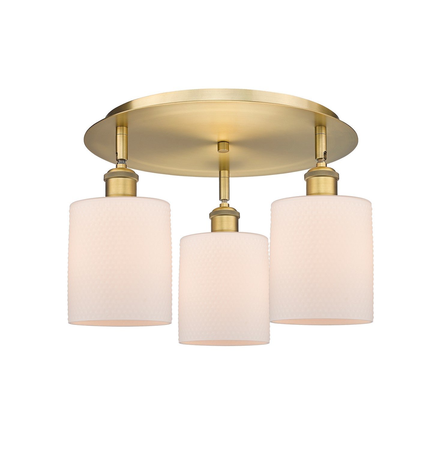 Innovations - 516-3C-BB-G111 - Three Light Flush Mount - Downtown Urban - Brushed Brass