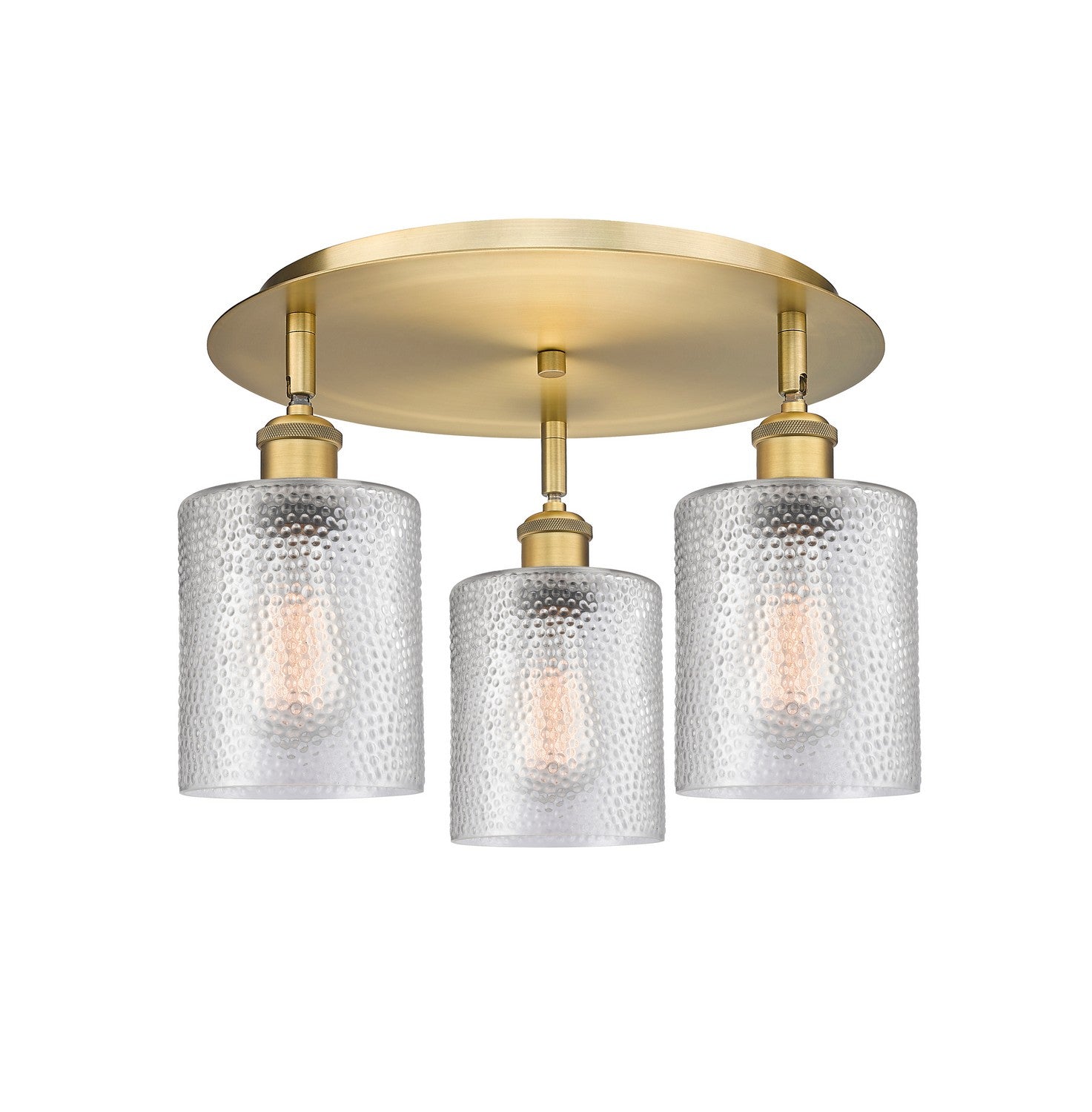 Innovations - 516-3C-BB-G112 - Three Light Flush Mount - Downtown Urban - Brushed Brass