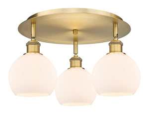 Innovations - 516-3C-BB-G121-6 - Three Light Flush Mount - Downtown Urban - Brushed Brass