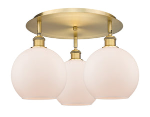 Innovations - 516-3C-BB-G121-8 - Three Light Flush Mount - Downtown Urban - Brushed Brass