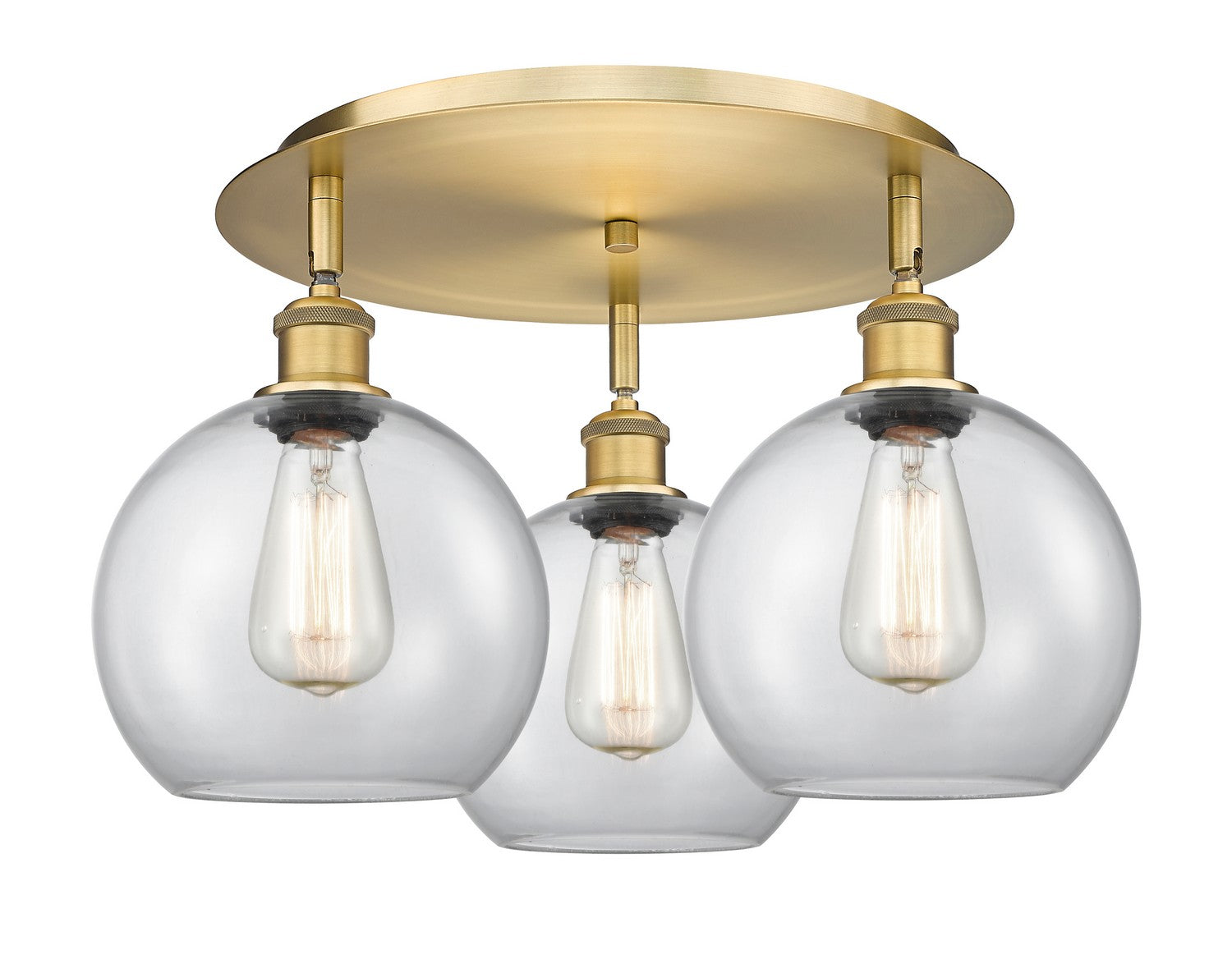 Innovations - 516-3C-BB-G122-8 - Three Light Flush Mount - Downtown Urban - Brushed Brass