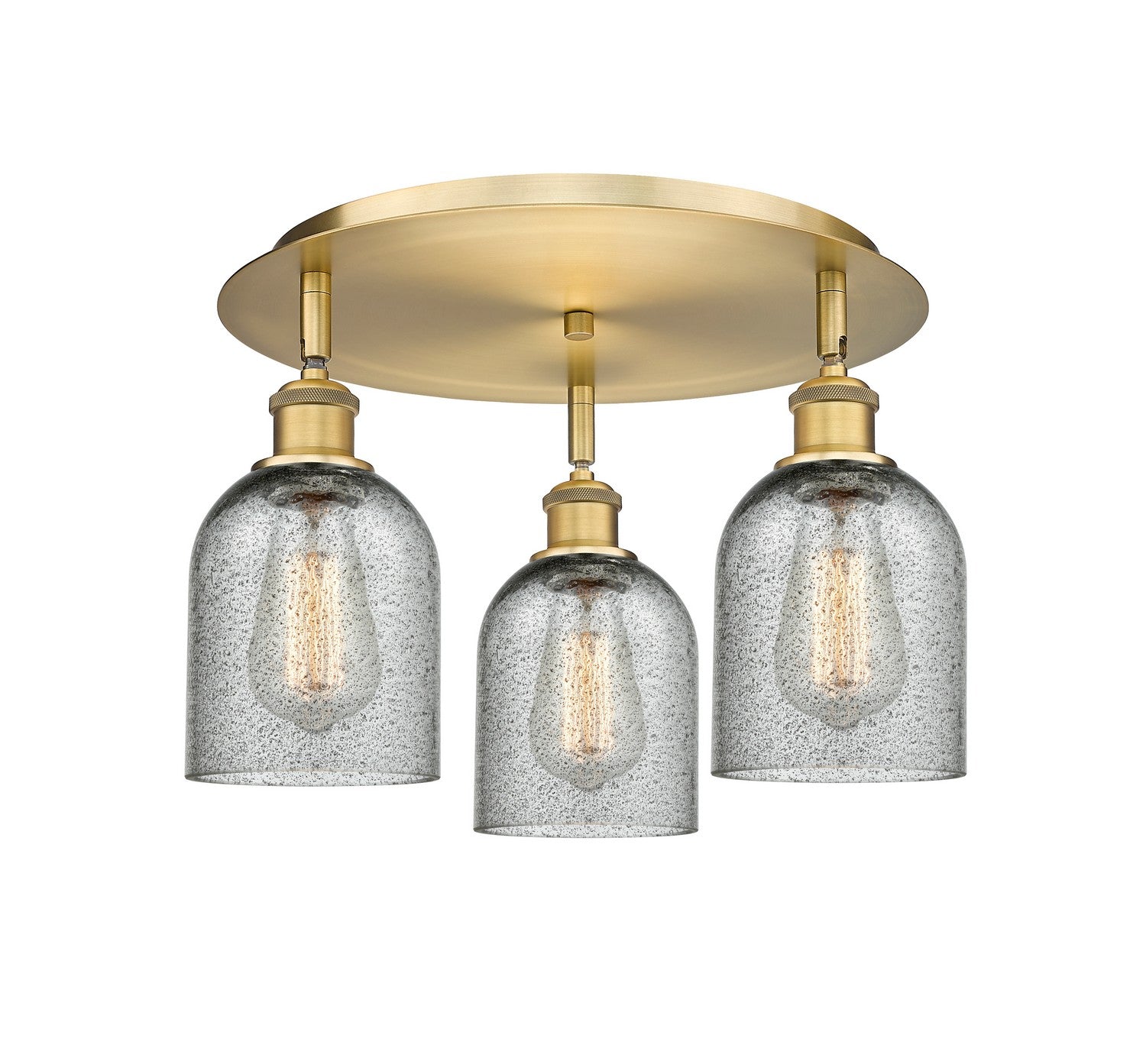 Innovations - 516-3C-BB-G257 - Three Light Flush Mount - Downtown Urban - Brushed Brass