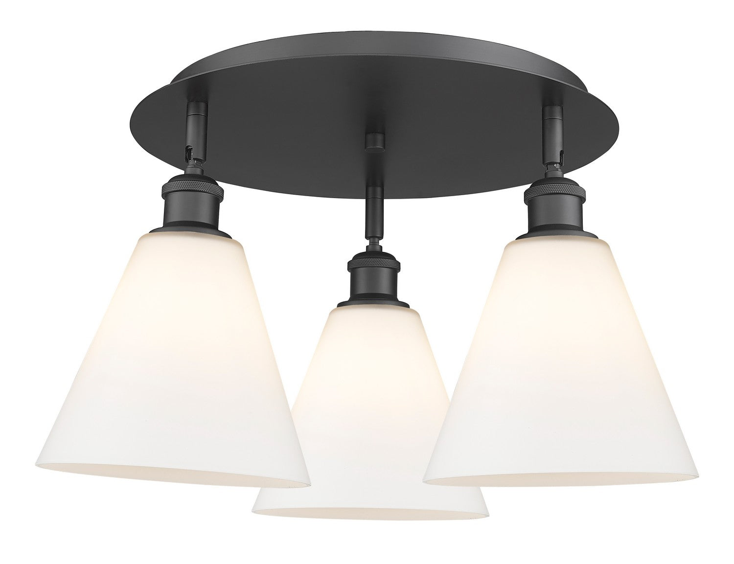 Innovations - 516-3C-BK-GBC-81 - Three Light Flush Mount - Downtown Urban - Matte Black