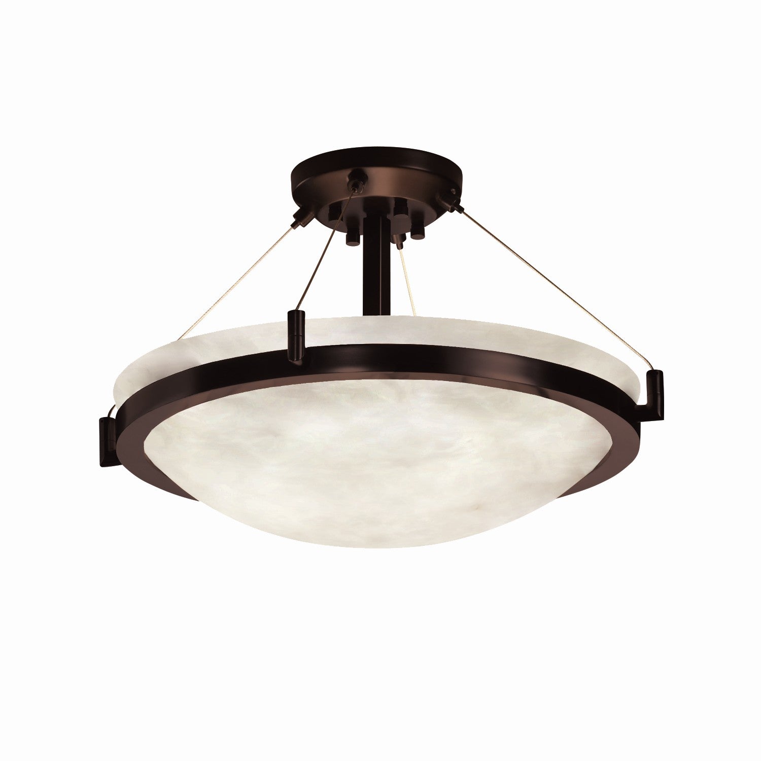 Justice Designs - CLD-9681-35-DBRZ - Three Light Semi-Flush Mount - Clouds - Dark Bronze