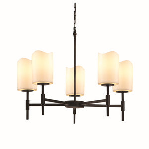 Justice Designs - CNDL-8410-14-CREM-MBLK - Five Light Chandelier - CandleAria - Matte Black