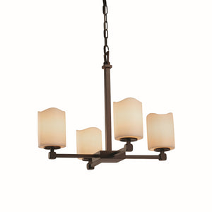 Justice Designs - CNDL-8420-14-CREM-DBRZ - Four Light Chandelier - CandleAria - Dark Bronze