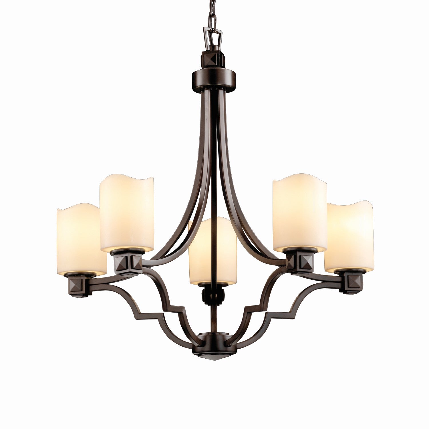 Justice Designs - CNDL-8500-14-CREM-DBRZ-LED5-3500 - LED Chandelier - CandleAria - Dark Bronze