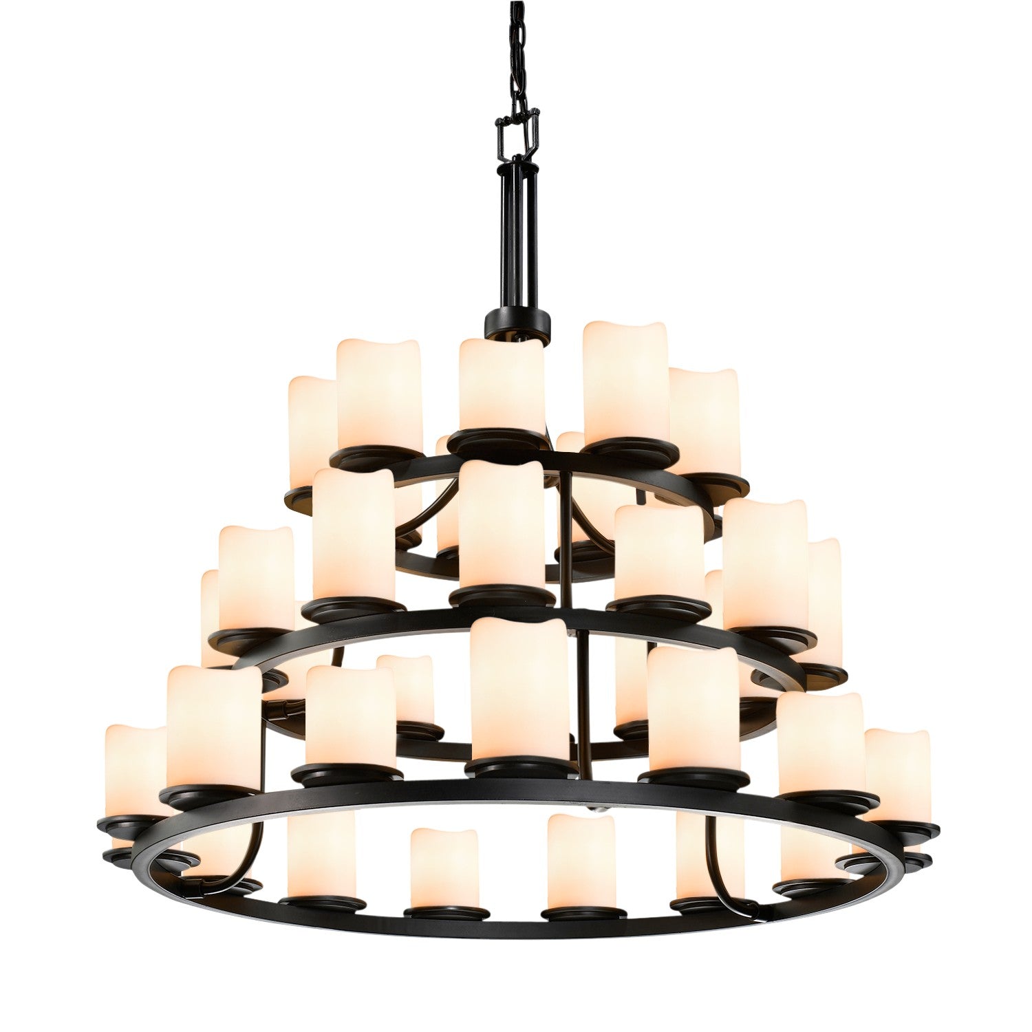 Justice Designs - CNDL-8712-14-CREM-DBRZ-LED36-25200 - LED Chandelier - CandleAria - Dark Bronze