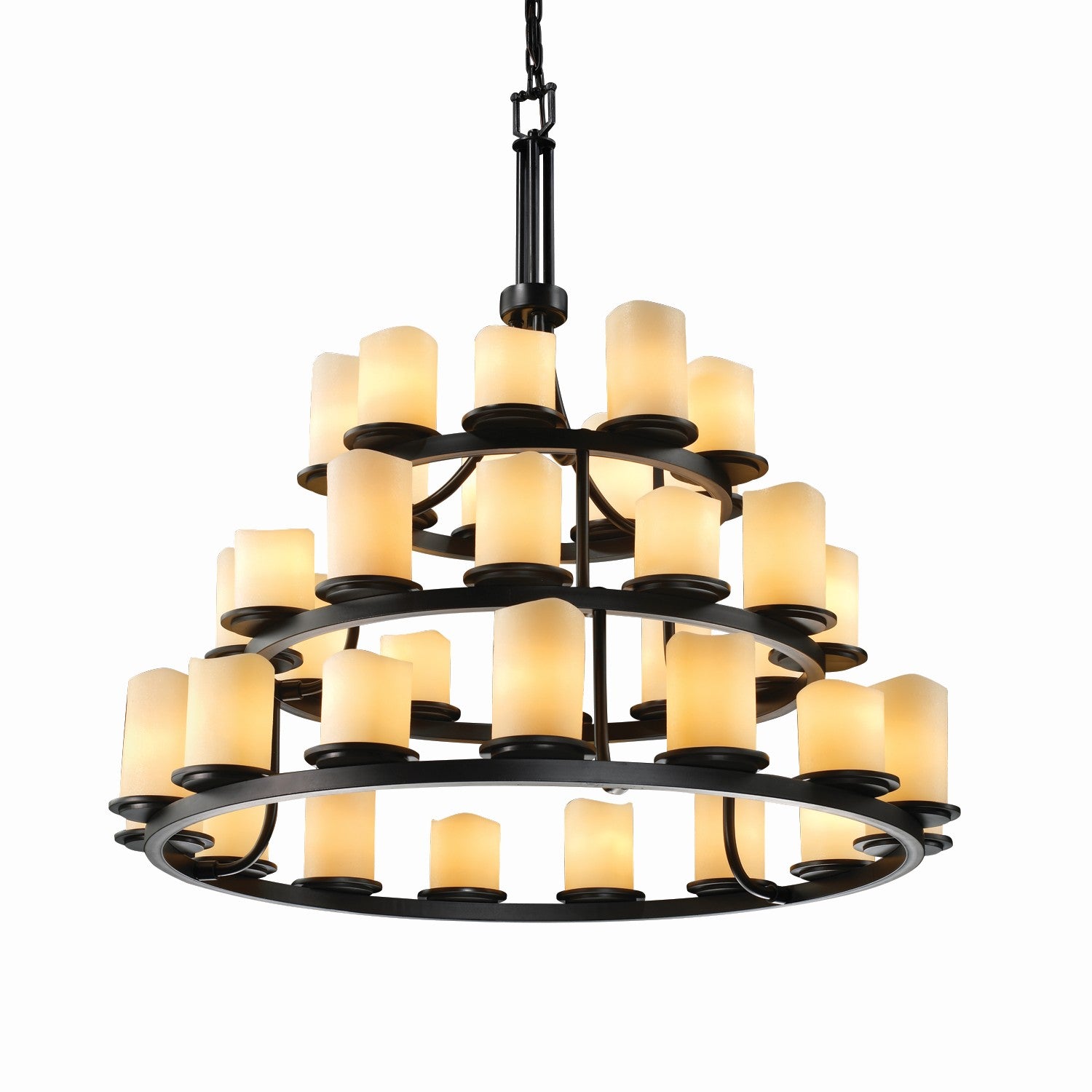 Justice Designs - CNDL-8712-14-CREM-MBLK-LED36-25200 - LED Chandelier - CandleAria - Matte Black