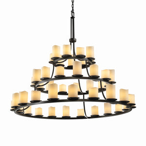 Justice Designs - CNDL-8714-14-CREM-DBRZ-LED45-31500 - LED Chandelier - CandleAria - Dark Bronze