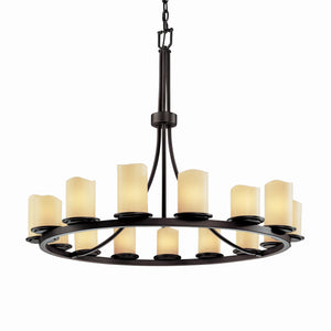 Justice Designs - CNDL-8715-14-CREM-DBRZ-LED15-10500 - LED Chandelier - CandleAria - Dark Bronze