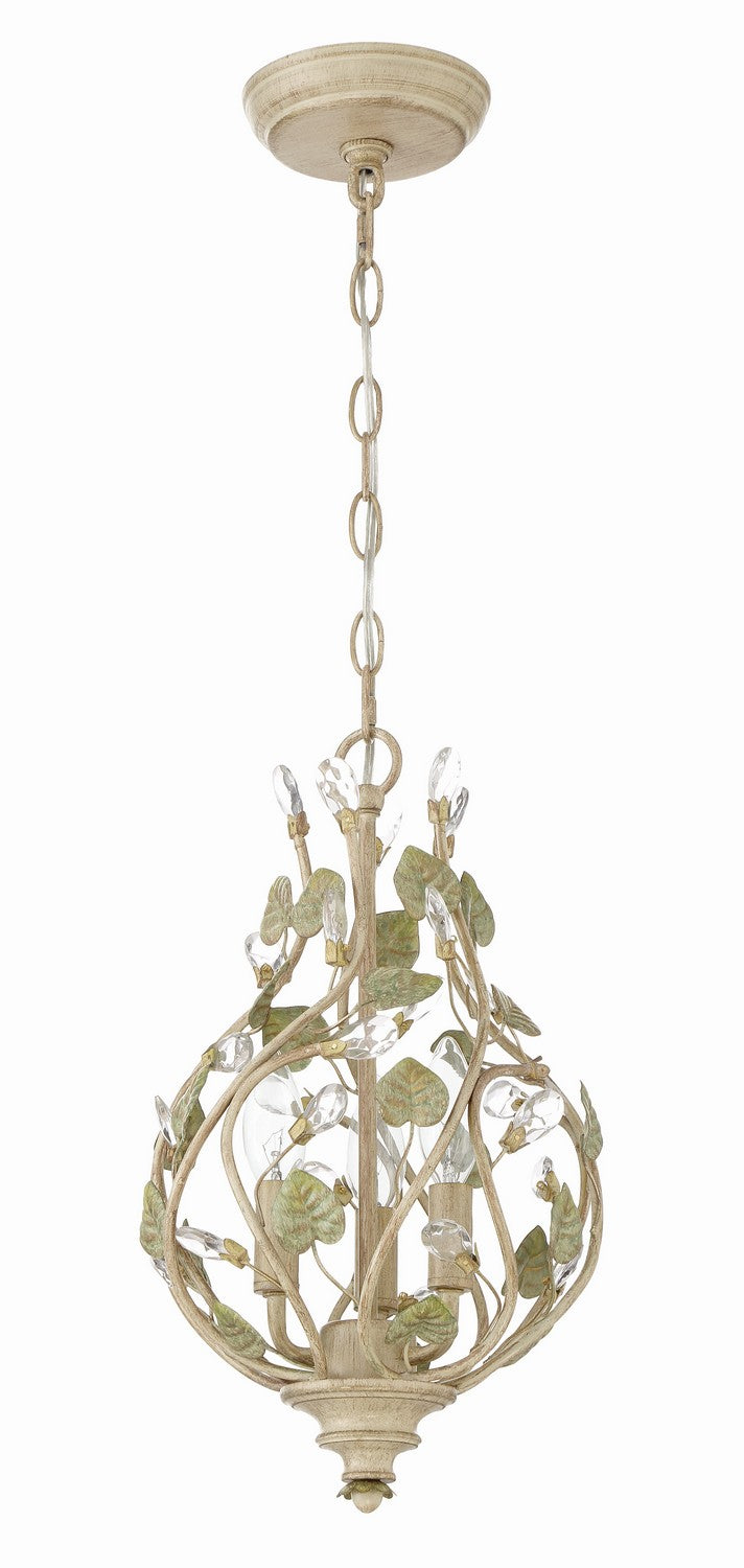 Crystorama - 4845-CT - Three Light Mini Chandelier - Josie - Champagne Green Tea