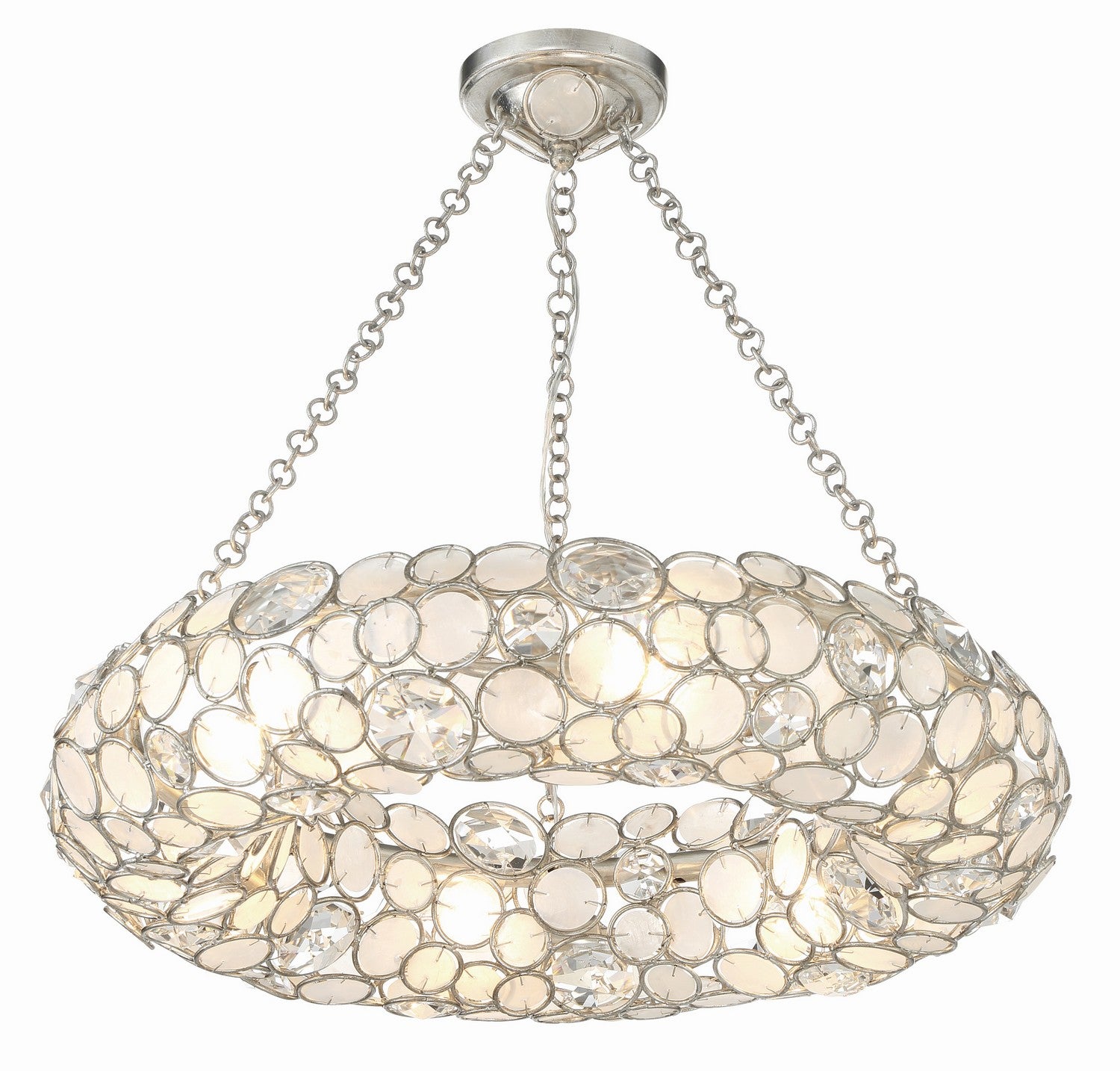 Crystorama - 525-SA - Six Light Chandelier - Palla - Antique Silver