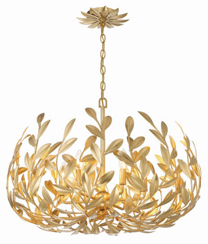 Crystorama - 533-GA - Six Light Chandelier - Broche - Antique Gold