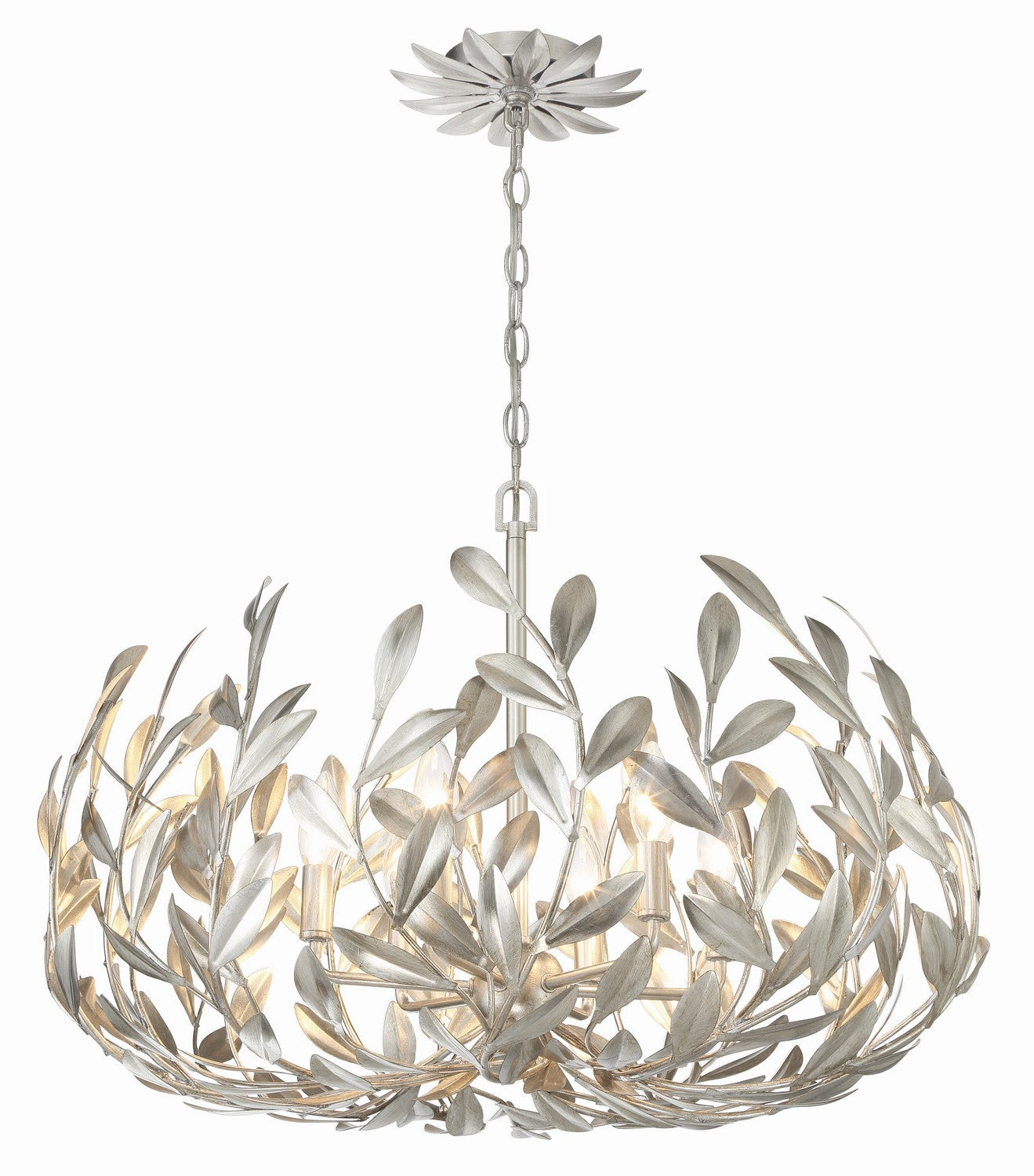 Crystorama - 533-SA - Six Light Chandelier - Broche - Antique Silver