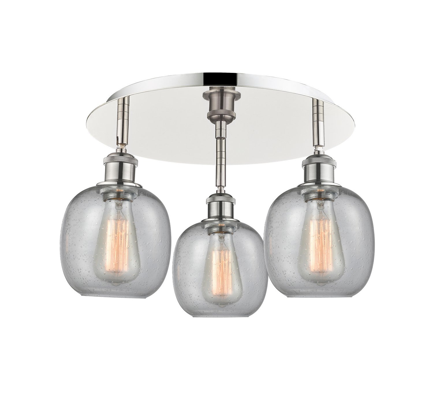 Innovations - 516-3C-PN-G104 - Three Light Flush Mount - Downtown Urban - Polished Nickel