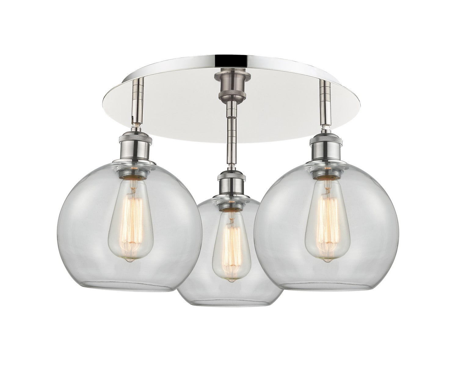 Innovations - 516-3C-PN-G122-8 - Three Light Flush Mount - Downtown Urban - Polished Nickel