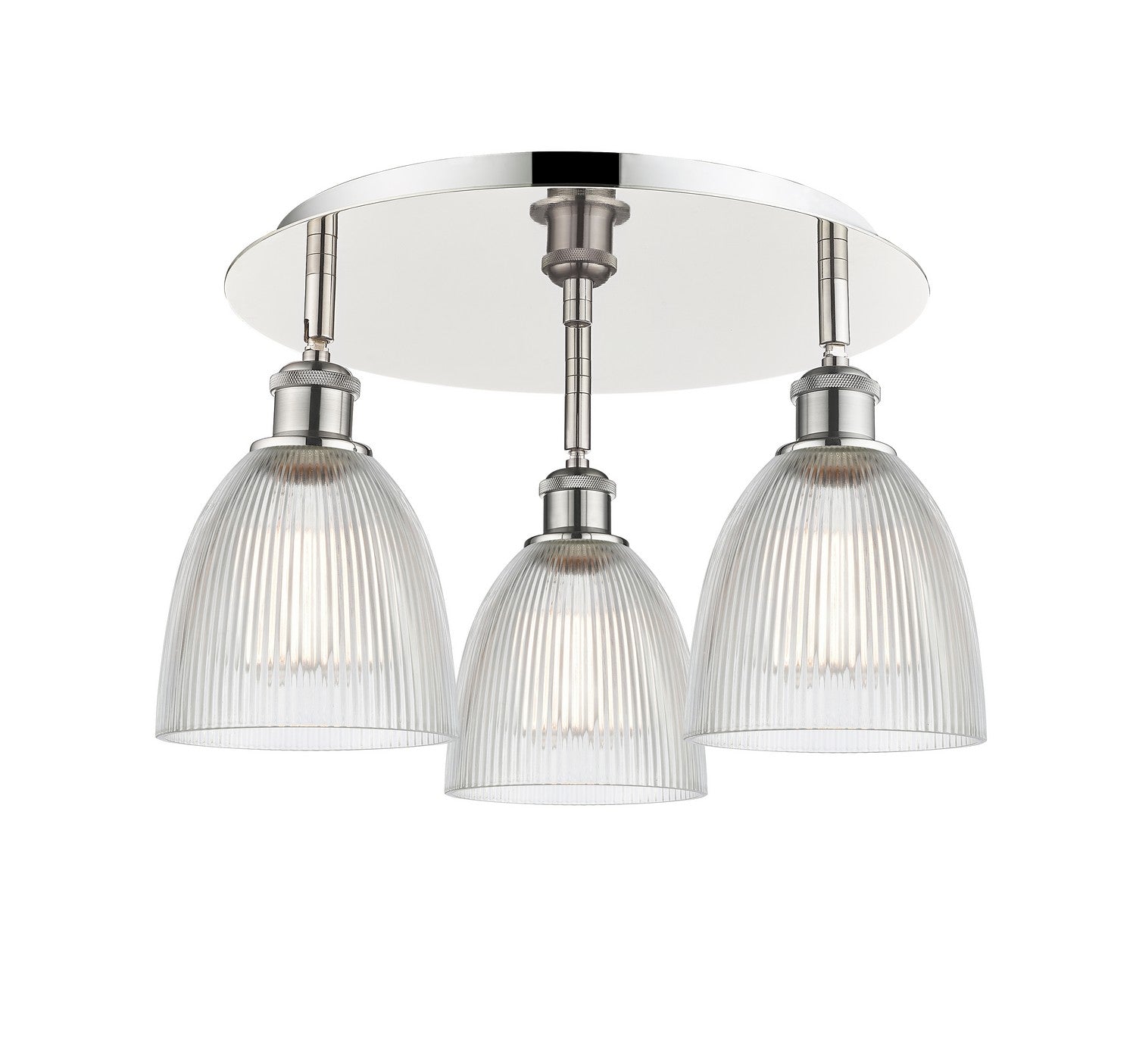 Innovations - 516-3C-PN-G382 - Three Light Flush Mount - Downtown Urban - Polished Nickel