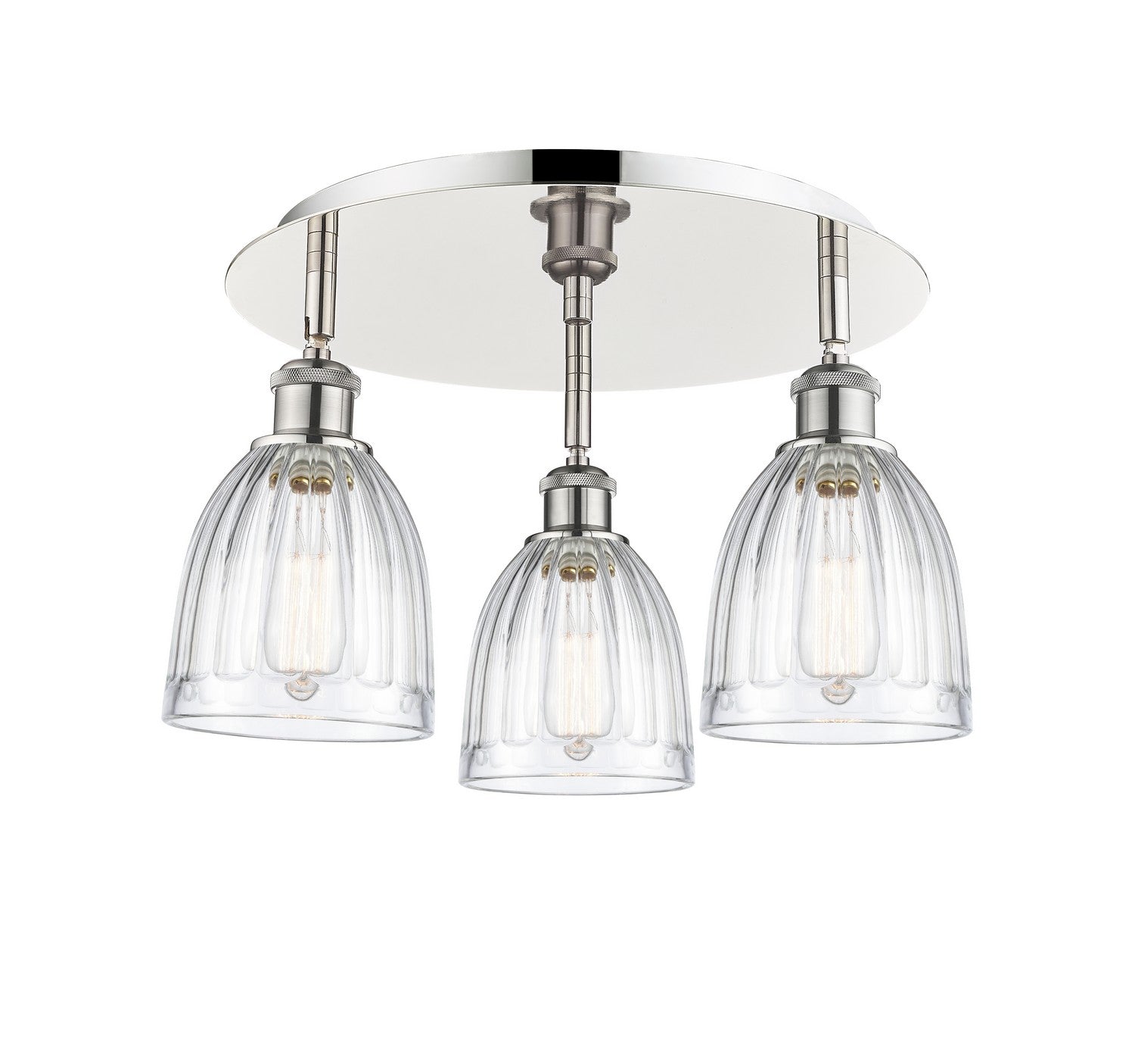 Innovations - 516-3C-PN-G442 - Three Light Flush Mount - Downtown Urban - Polished Nickel