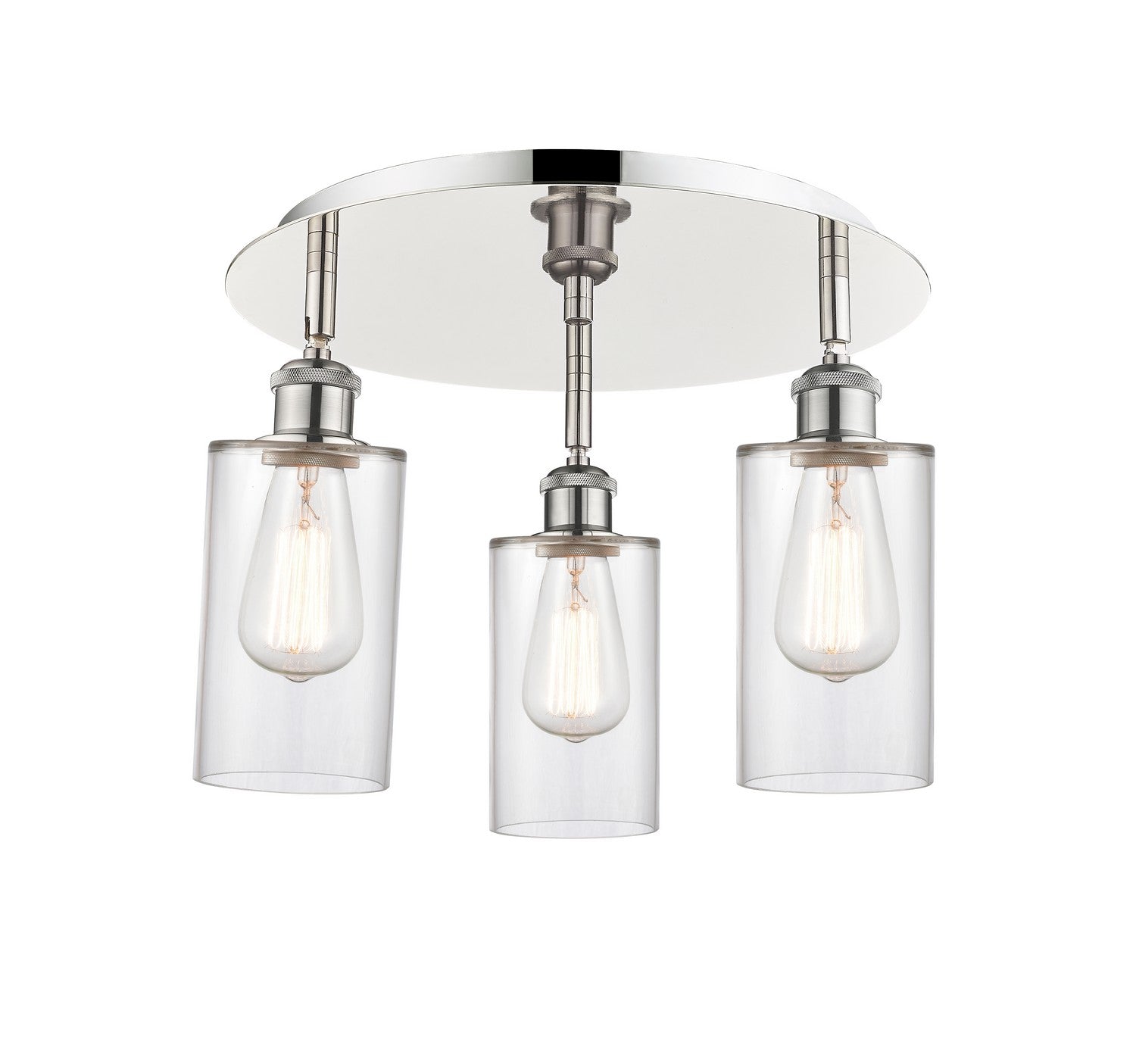 Innovations - 516-3C-PN-G802 - Three Light Flush Mount - Downtown Urban - Polished Nickel