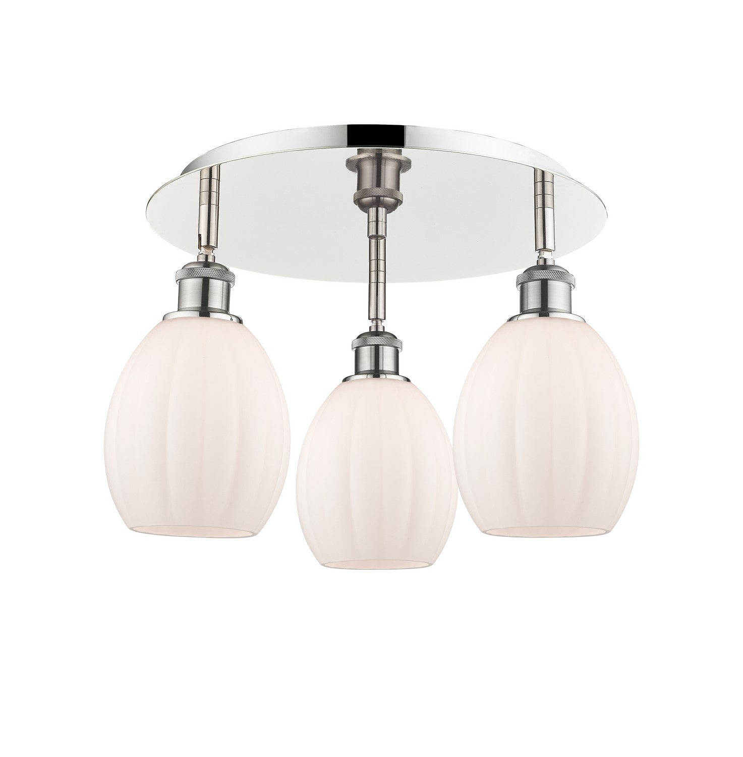 Innovations - 516-3C-PN-G81 - Three Light Flush Mount - Downtown Urban - Polished Nickel