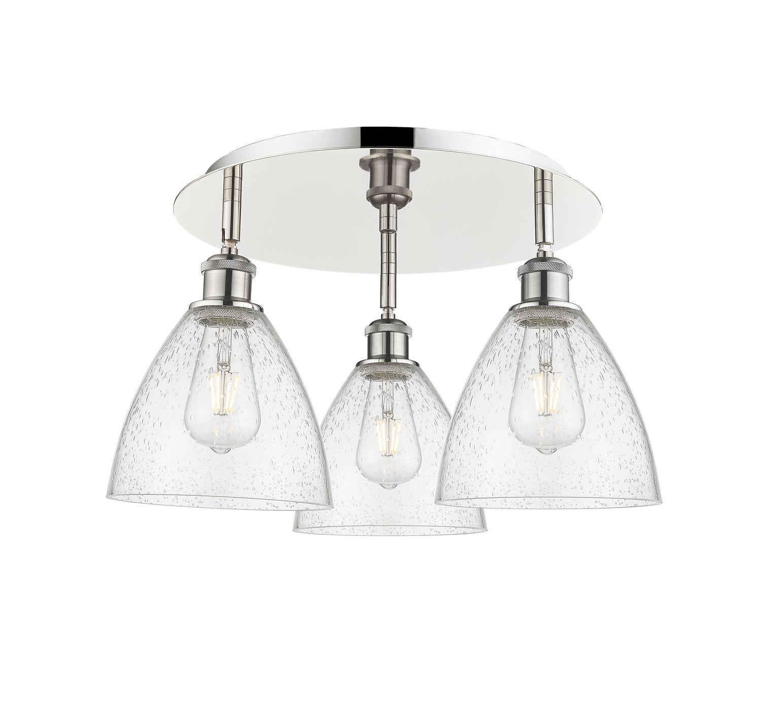 Innovations - 516-3C-PN-GBD-754 - Three Light Flush Mount - Downtown Urban - Polished Nickel